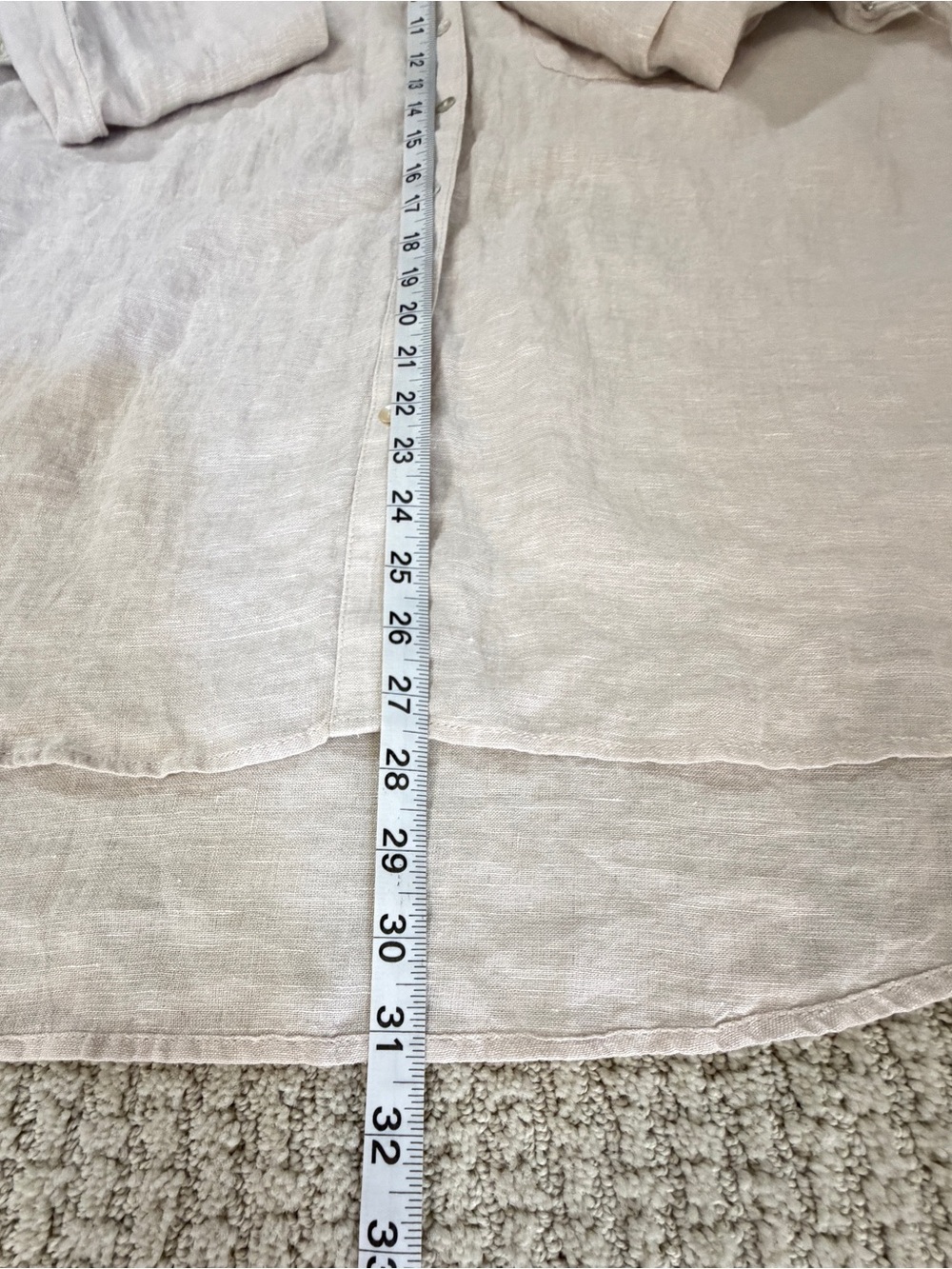 Sigrid Olsen Cream 100% Linen Button-Down Shirt NWT oversized M - Picture 7 of 9